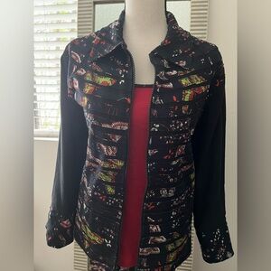 2 Piece Long Sleeve Zipper Blazer & Tank top 100% Cotton